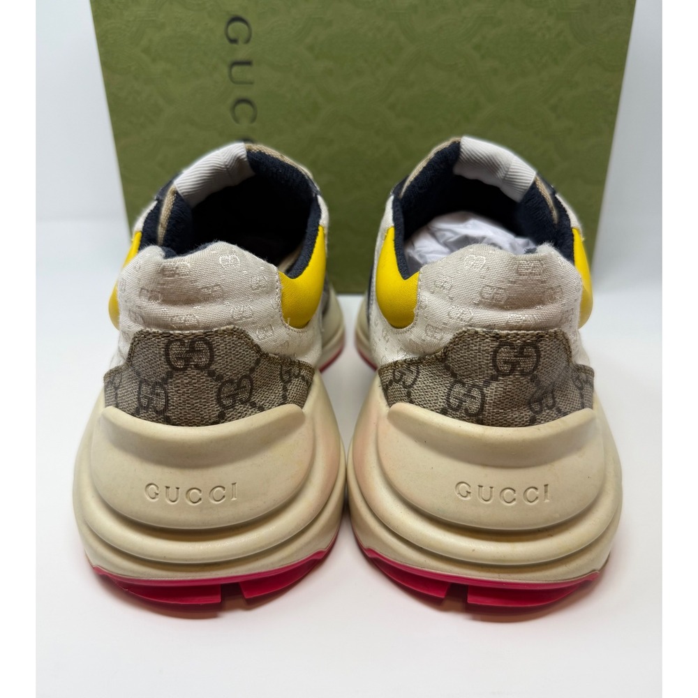 Gucci Rhyton GG Beige White Yellow Sneaker Size 12 US 11 Gucci - Picture 5 of 8